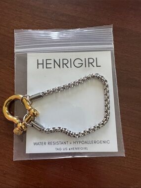 HenriGirl Two-Tone Chain Bracelet - Silver Chain with Gold Accent